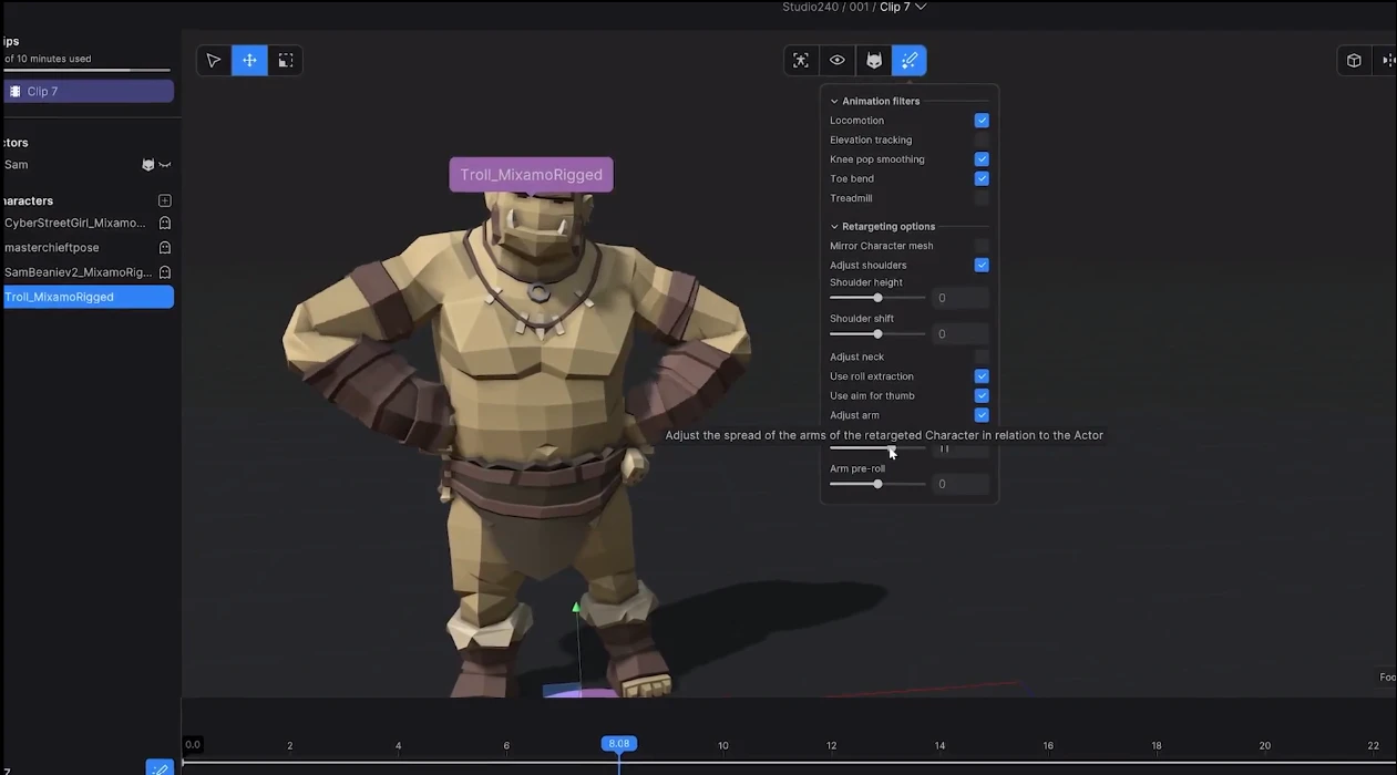 screenshot of Rokoko Studio